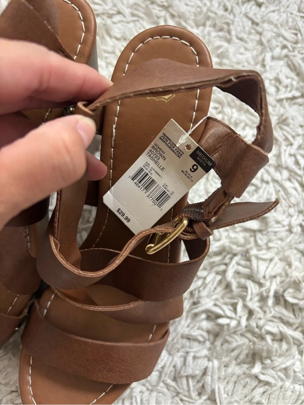Route 66 Brown Platform Strappy Block Heel Sandals